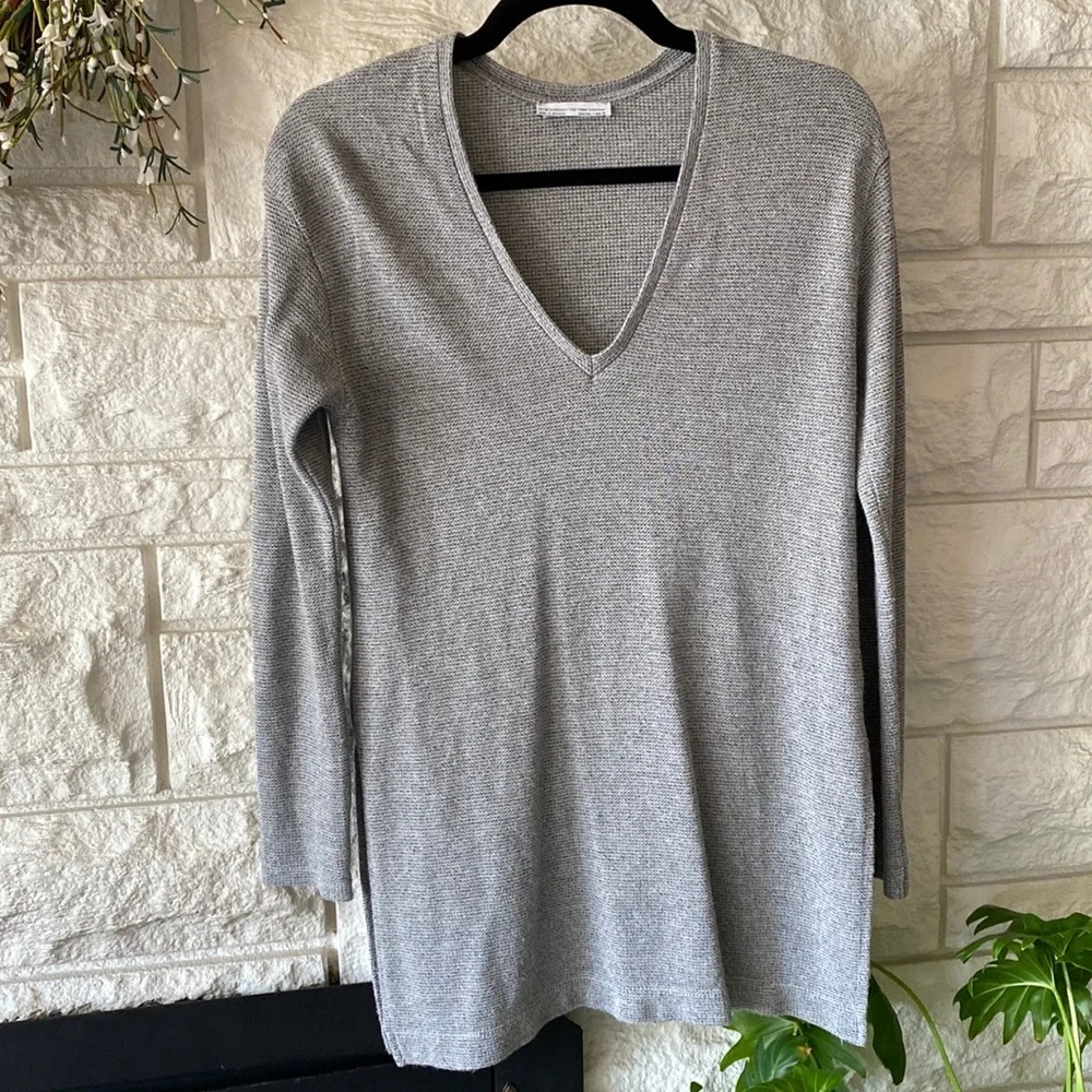 🩶Zara Long Sleeve Waffle Weave Top - Large - Picture 1 of 6